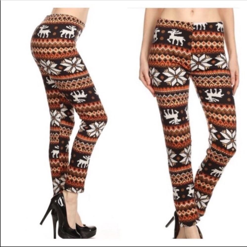 SALE! 3 Pack Furry Christmas Reindeer Leggings